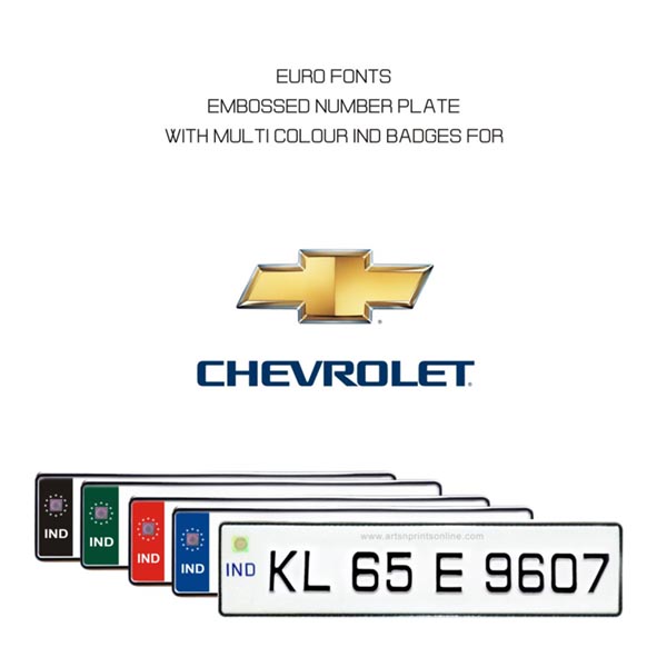 EURO FONT NUMBER PLATE FOR CHEVROLET CAR ONLINE IN INDIA MANUFACTURER