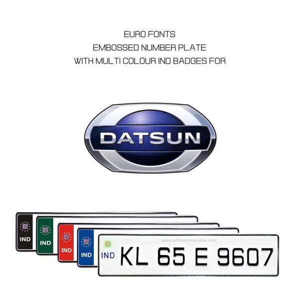 EURO FONT NUMBER PLATE FOR DATSUN CAR ONLINE IN INDIA MANUFACTURER