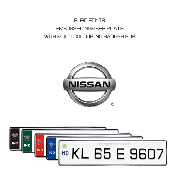 EURO FONT NUMBER PLATE FOR NISSAN CAR ONLINE IN INDIA MANUFACTURER
