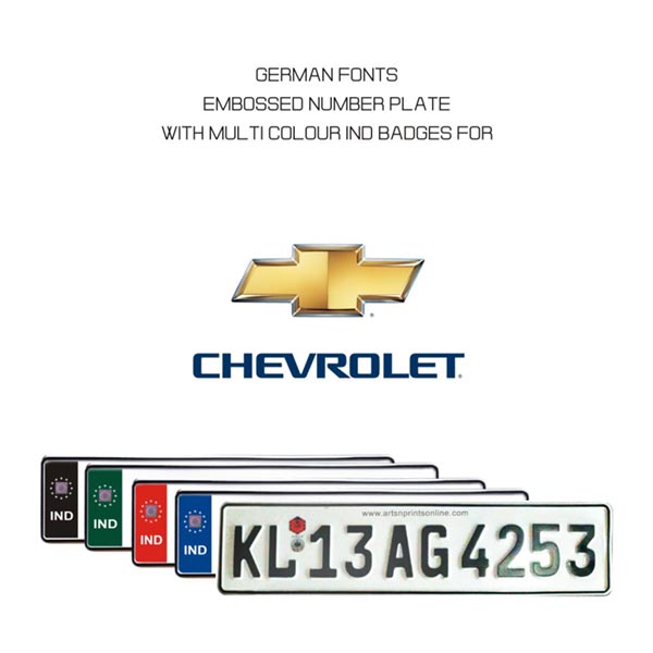 GERMAN FONT NUMBER PLATE FOR CHEVROLET CAR ONLINE IN INDIA MANUFACTURER