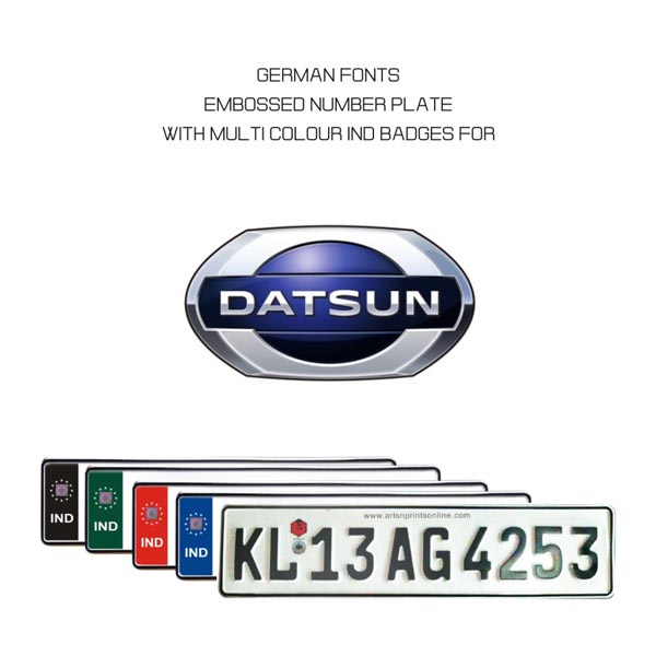 GERMAN FONT NUMBER PLATE FOR DATSUN CAR ONLINE IN INDIA MANUFACTURER