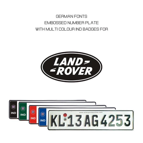 GERMAN FONT NUMBER PLATE FOR LAND ROVER CAR ONLINE IN INDIA MANUFACTURER