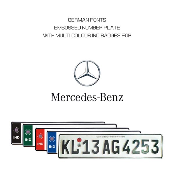 GERMAN FONT NUMBER PLATE FOR MERCEDES – BENZ CAR ONLINE IN INDIA MANUFACTURER