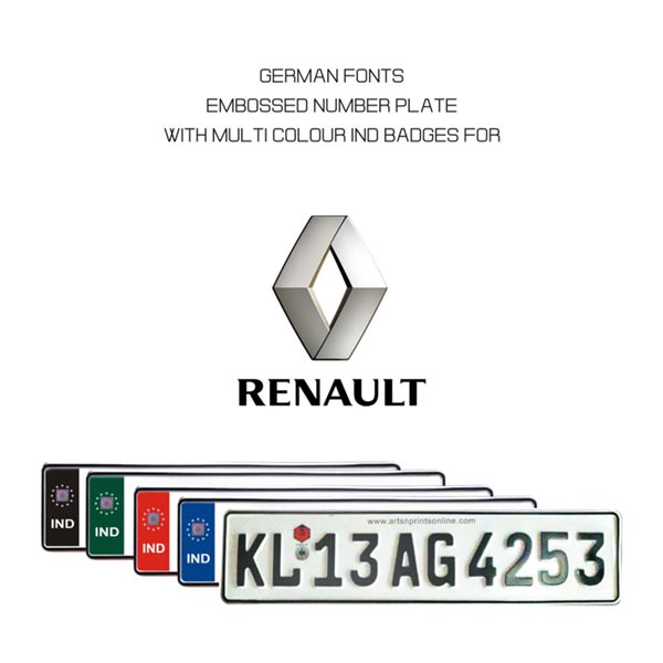GERMAN FONT NUMBER PLATE FOR RENAULT CAR ONLINE IN INDIA MANUFACTURER