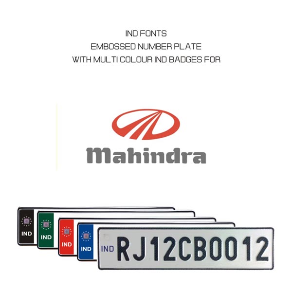 IND FONT NUMBER PLATE FOR MAHINDRA JEEP CAR ONLINE IN INDIA MANUFACTURER