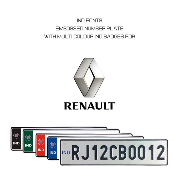 IND FONT NUMBER PLATE FOR RENAULT CAR ONLINE IN INDIA MANUFACTURER