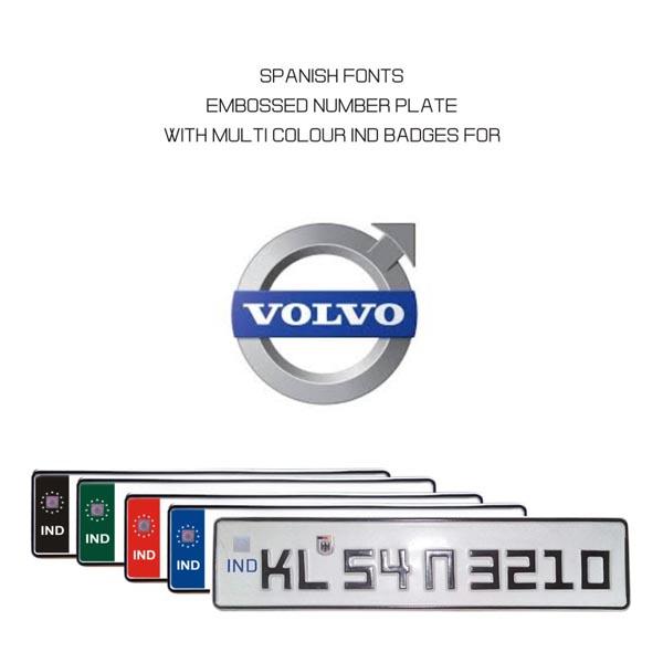 SPANISH FONT NUMBER PLATE FOR VOLVO CAR ONLINE IN INDIA MANUFACTURER
